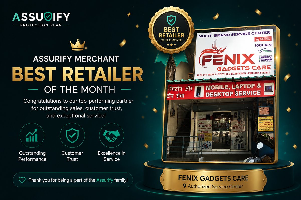 Fenix Gadgets Care crowned Assurify Merchant Best Retailer of the Month, recognized for outstanding sales, customer trust, and service excellence
