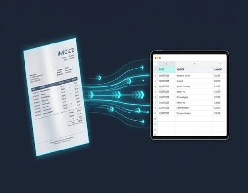 AI extracting line items from an invoice